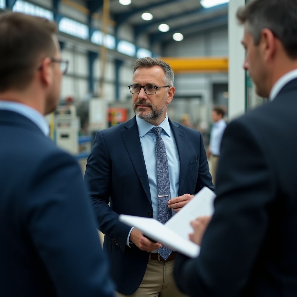Visita a clientes en planta industrial